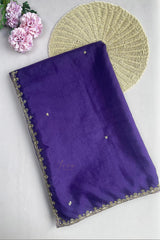 Purple Organza Embroidered Saree