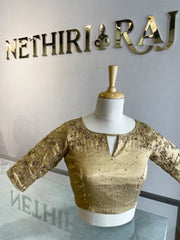 Golden Tissue Embroidered Blouse
