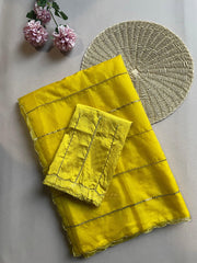Deep Yellow Organza Saree