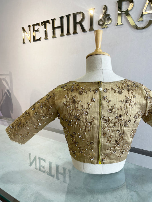 Golden Tissue Embroidered Blouse