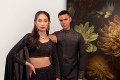 Black Embellished Sherwani