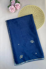 Navy Blue Organza Saree