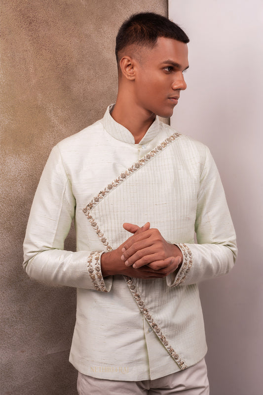 Powder Blue Indo Western Jacket