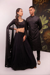 Black Embellished Sherwani