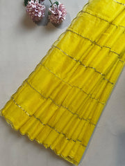 Deep Yellow Organza Saree