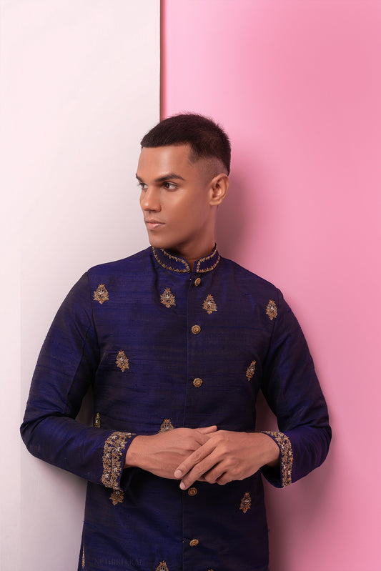 Midnight Blue Sherwani Ensemble