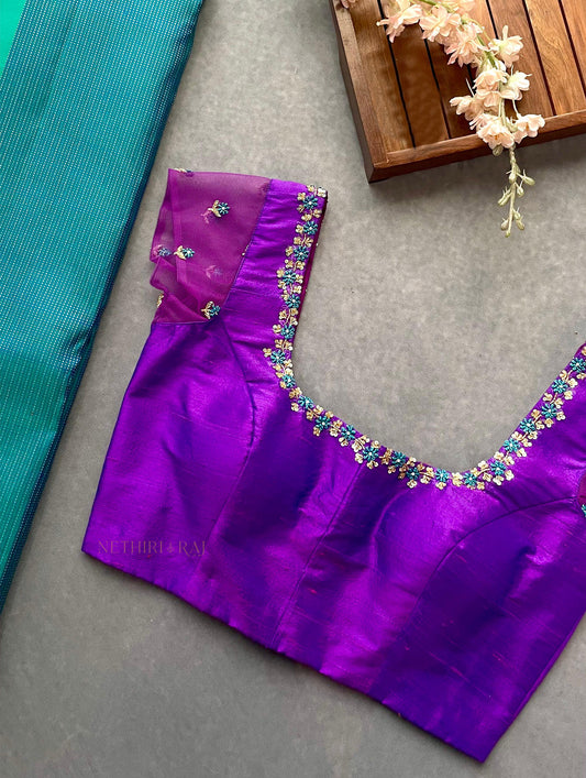Purple Embroidered Blouse