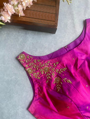 Fuchsia Pink Embroidered Blouse