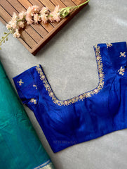Royal Blue Embroidered Blouse