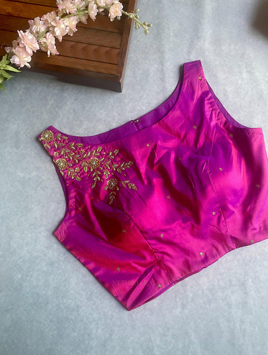 Fuchsia Pink Embroidered Blouse