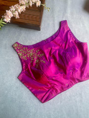 Fuchsia Pink Embroidered Blouse