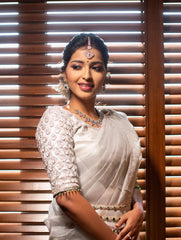 Silver Embroidered Blouse