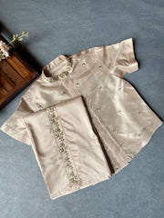 Boys Embroidered Silk Shirt Dhoti Set