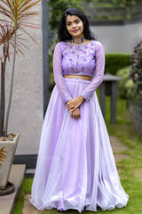Lilac Organza Lehenga
