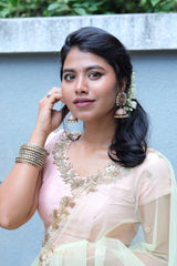 Pastel Green & Onion Pink Lehenga