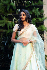 Pastel Green Raw Silk Lehenga