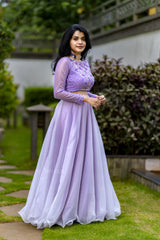 Lilac Organza Lehenga