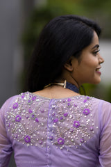 Lilac Organza Lehenga