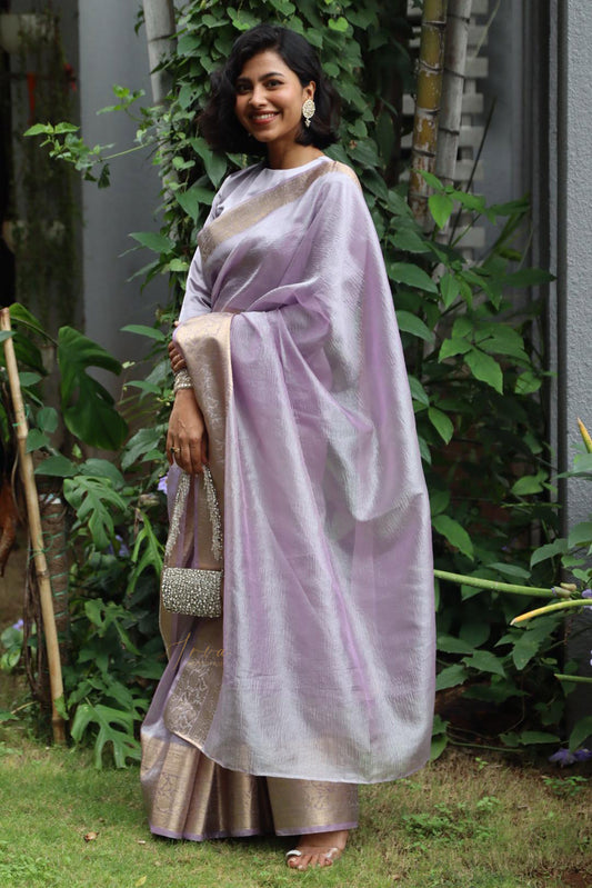 Lilac Semi Tissue Saree