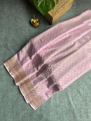 Pastel Lilac Georgette Banaras Saree