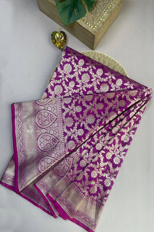 Grape Purple Banaras Saree