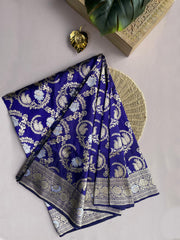 Royal blue Banaras saree
