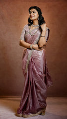 Lavender Tussar Saree