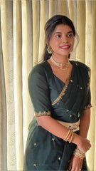 Deep Green Organza Saree