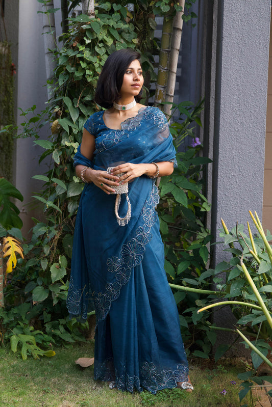 Twilight Cutwork Organza Saree