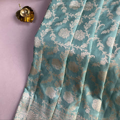 Pastel Turquoise Banaras Saree