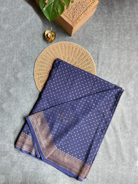 Navy blue Georgette Banaras Saree