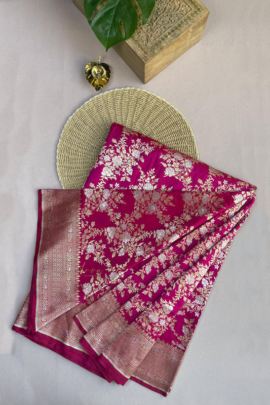Fuchsia Pink Banaras Saree