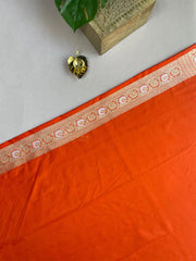 Deep Orange Banaras Saree