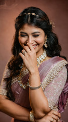 Lavender Tussar Saree