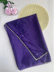 Purple Organza Embellished Saree
