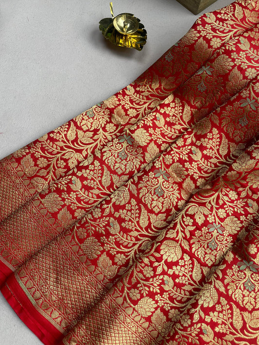Deep Red Banaras Saree