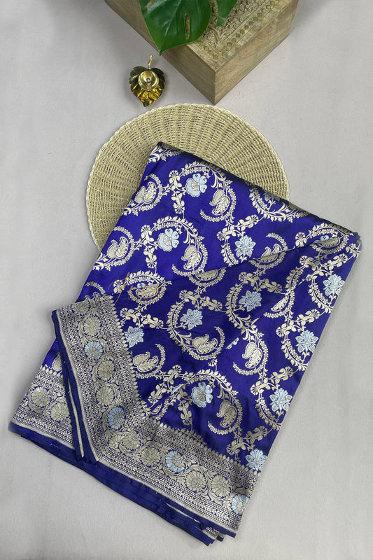 Royal blue Banaras saree