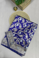 Royal blue Banaras saree
