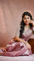Lavender Tussar Saree