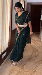 Deep Green Organza Saree