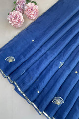 Navy Blue Organza Saree