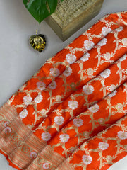 Deep Orange Banaras Saree