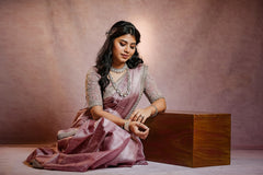 Lavender Tussar Saree