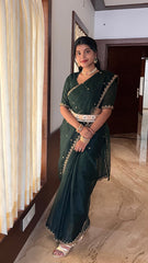 Deep Green Organza Saree