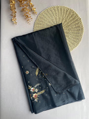Black Organza Embellished Saree