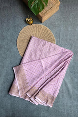 Pastel Lilac Georgette Banaras Saree