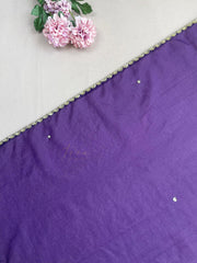 Purple Organza Embellished Saree