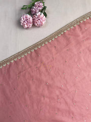 Onion Pink Organza Embellished Saree