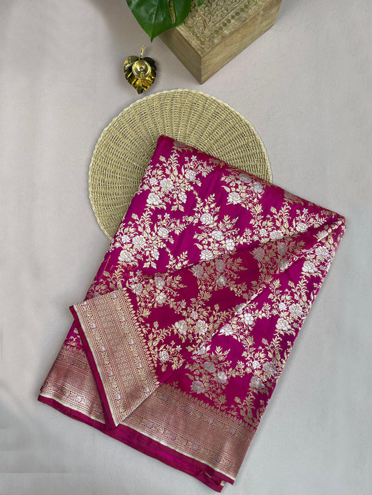 Fuchsia Pink Banaras Saree