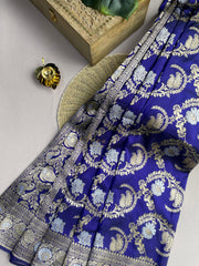 Royal blue Banaras saree